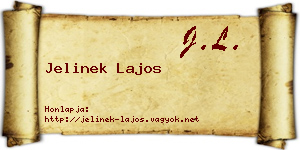 Jelinek Lajos névjegykártya